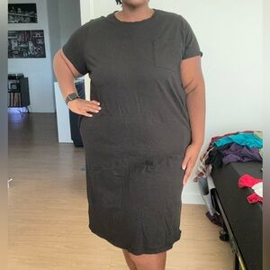 Terra & Sky Black T-Shirt Midi Dress – Size 4X (28W/30W)